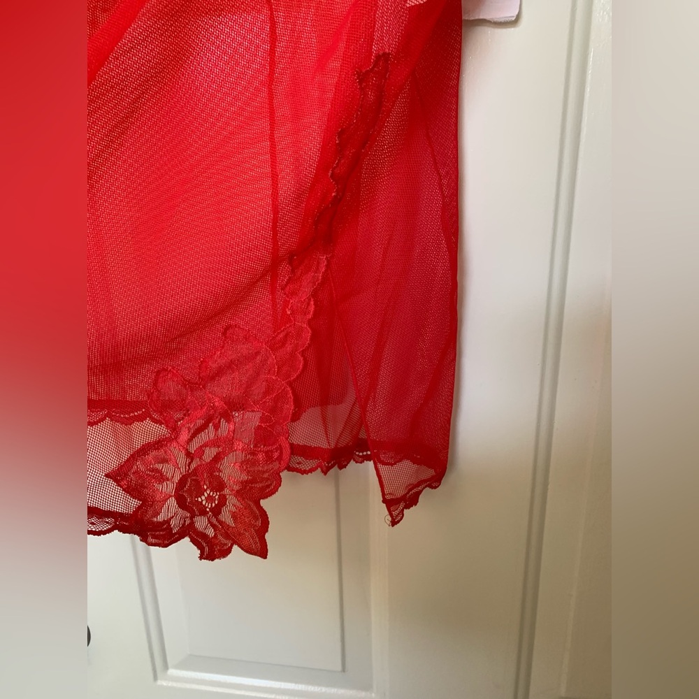 Victoria's Secret Red Sheer With Lace Lingerie NWT 🌴 - Picture 4 of 9
